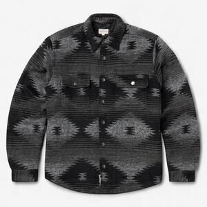 NEW STETSON men's wool blend aztec flannel jacket in black